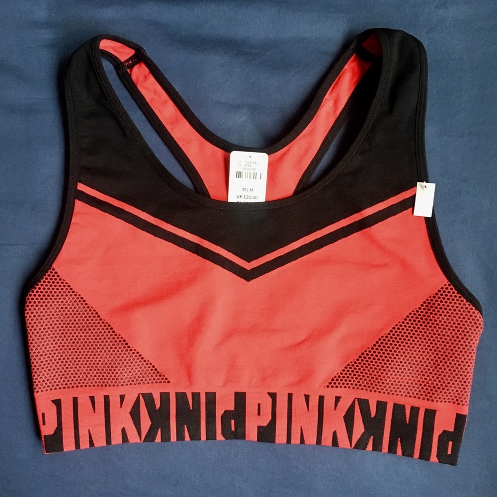 *SOLD* Red and Black PINK Sports Bra NWT